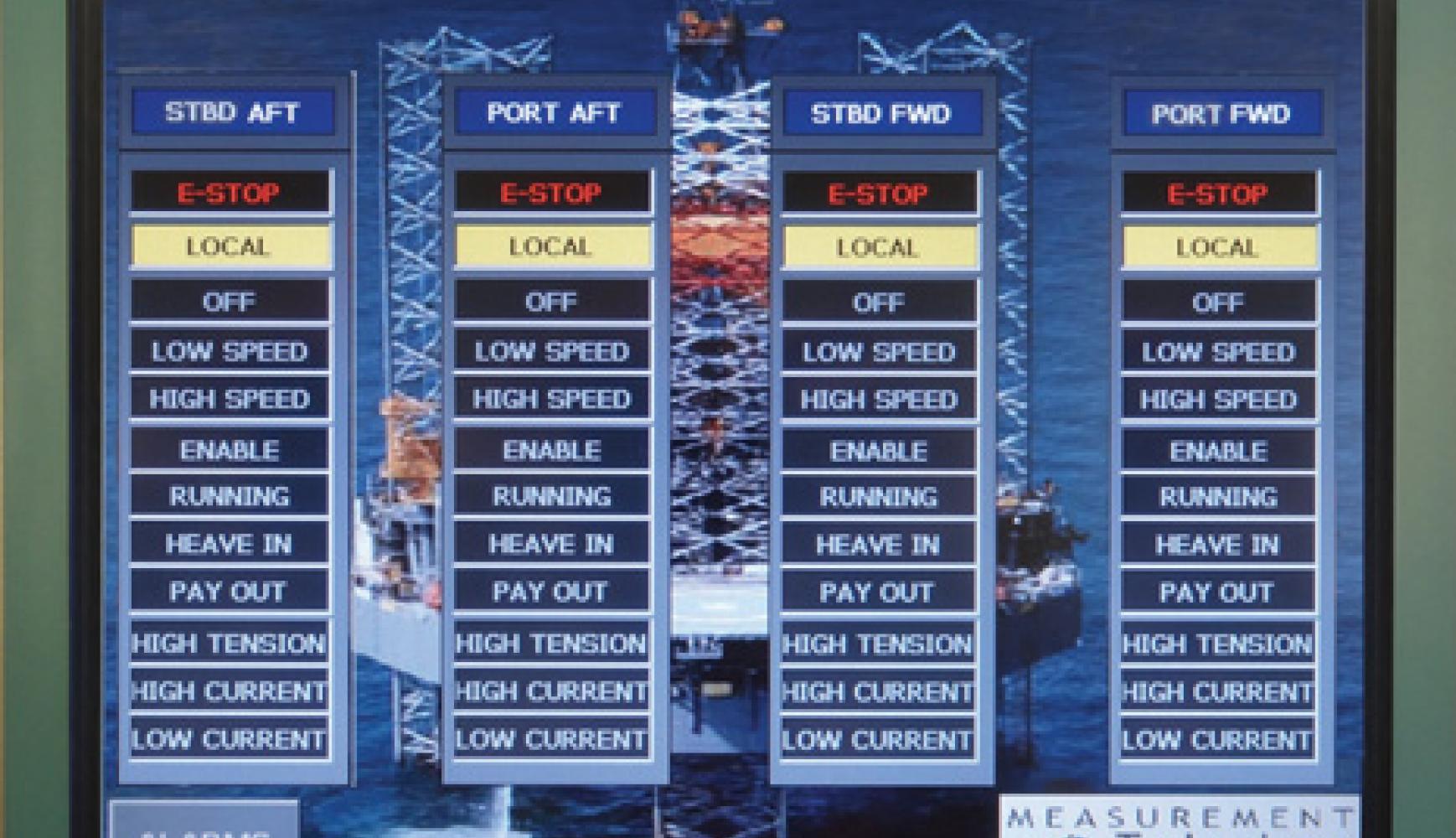 PLC HMI Controls, tension monitoring, mooring monitoring