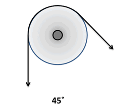 Sheave Wrap Angle 45 Degrees